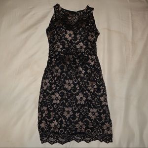 Black tight dress with flower lace